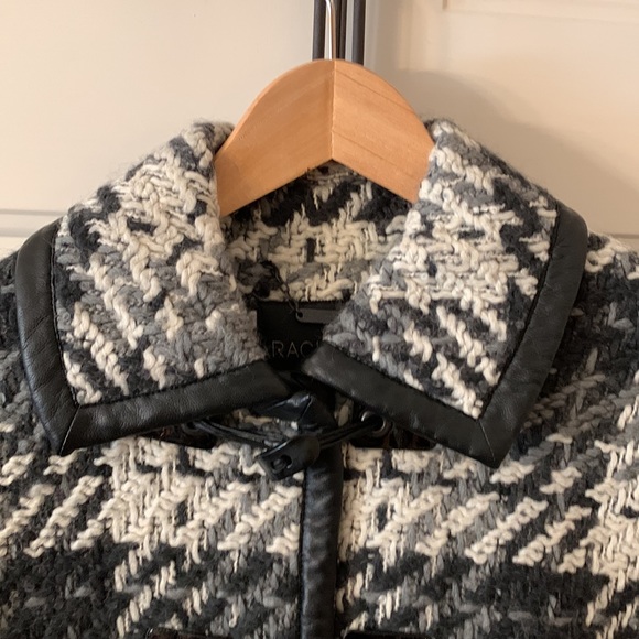Women's Rachel Zoe Houndstooth wool cape size M - Picture 3 of 12